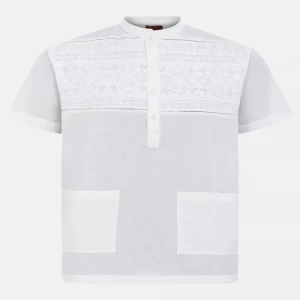White Embroidered Cotton Fatua