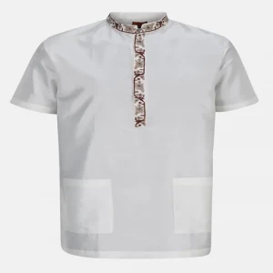 White Embroidered Silk Fatua