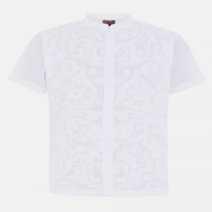 White Appliqued Embroidered Addi Cotton Fatua