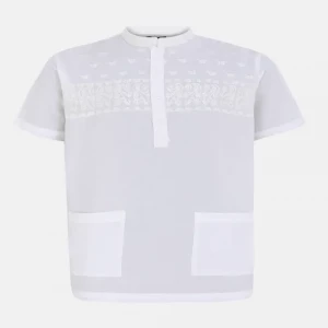 White Embroidered And Textured Cotton Fatua