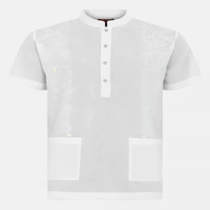 White Embroidered Cotton Fatua