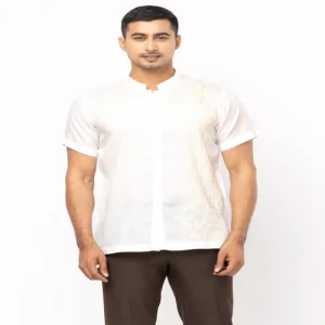 White Embroidered Cotton Fatua
