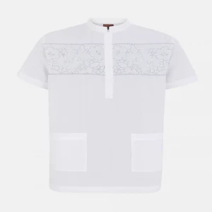 White Embroidered Cotton Fatua