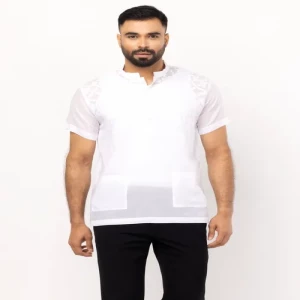 White Appliqued Addi Cotton Fatua