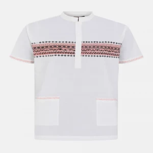 White Printed and Embroidered Cotton Fatua