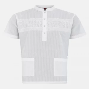 White Embroidered Cotton Fatua
