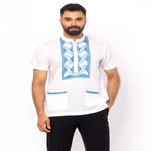 White Embroidered Cotton Fatua