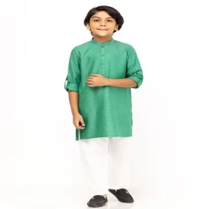 Green Viscose Panjabi Pajama Set