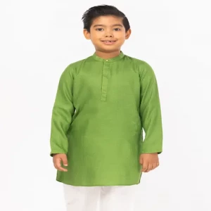 Lime Green Viscose Panjabi Pajama Set