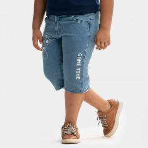 Blue Denim Three Quarter Pant