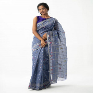 Lavender Half-silk Saree