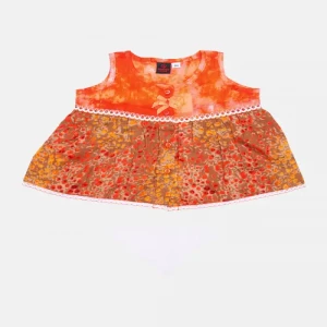 Orange Printed Voile Nima