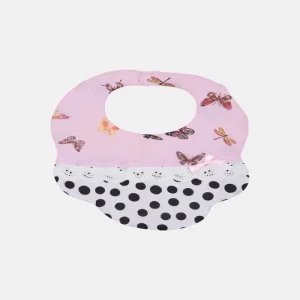 Pink Printed Cotton Bib 02
