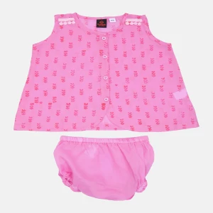 Pink Printed Voile Nima Set