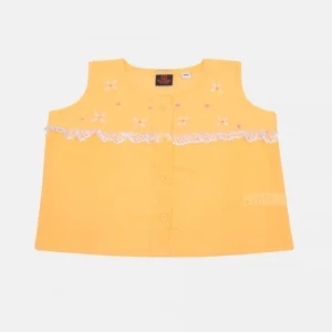 Yellow Embroidered Voile Nima