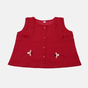 Maroon Embroidered Voile Nima
