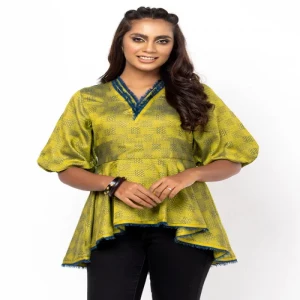 Pistachio Yellow Viscose Taaga Top