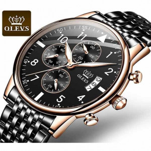 Olevs Bl 2869 Three Eyes Six Hands Multifunction Chronograph Watch
