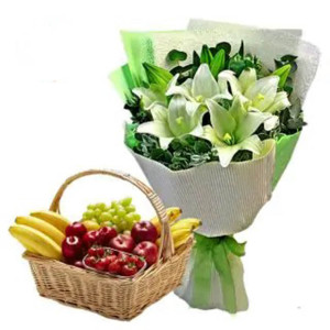 Flower &  Fruit Basket -Combo 04