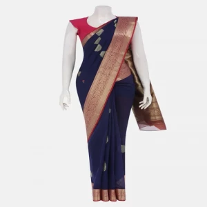 Cobalt Blue Sirajgonj Cotton Katan Saree