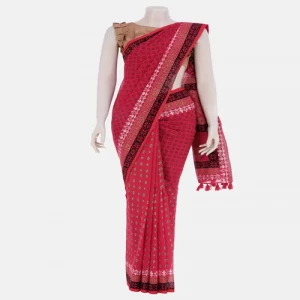 Red Printed Cotton Saree