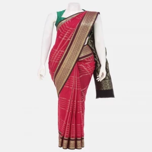 Red Pabna Cotton Baluchari Saree