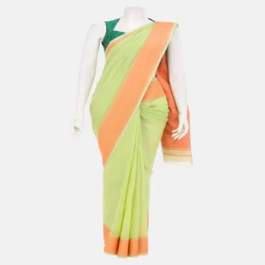 Lime Green Sirajganj Cotton Opera Saree