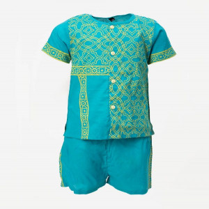 Neon Green Cotton Fotua Pant Set