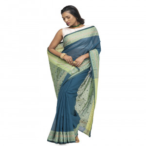 Green Cotton Saree