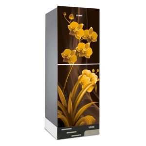 VISION Glass Door Refrigerator RE-216 Liter Pansy Fancy Bottom Mount
