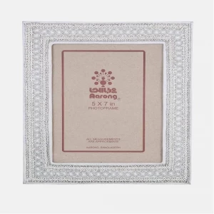 White Stone Studded Photo Frame