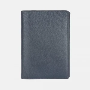 Deep Blue Leather Wallet and Mobile Holder