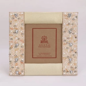 Embroidered Leather Photo Frame