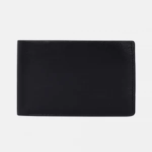 One Part Leather Bi-Fold Wallet-Black