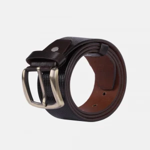 Chocolate Line Embossed Leather Belt