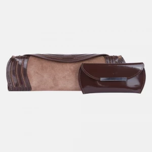 Brown Suede Leather Purse