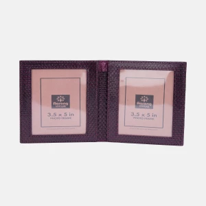 Chocolate Embossed Leather Photo Frame