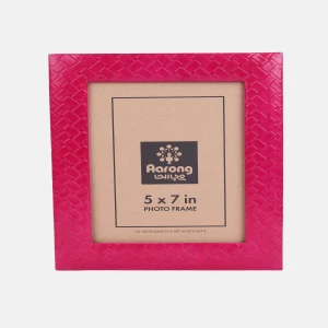 Magenta Genuine Leather Photo Frame