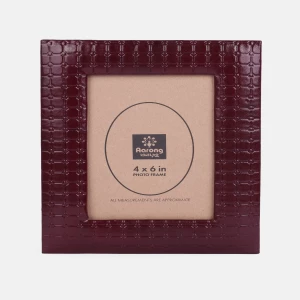 Maroon Genuine Leather Photo Frame