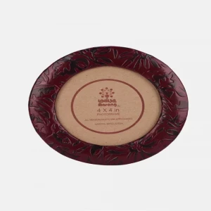 Maroon Embossed Leather Photo Frame