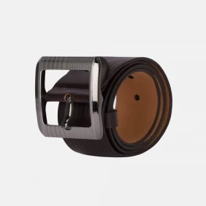 Brown Embossed Leather Belt