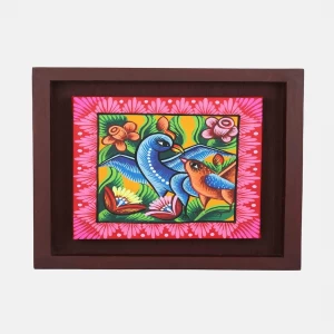 Red Rickshaw Painted Wooden Wall Hanging