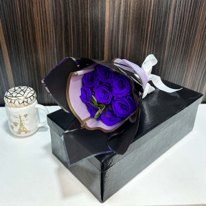 Elegant Preserved Purple Flower Bouquet