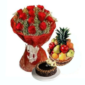 Flower ,Fruits & Cake -Combo 09