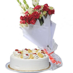 2-lbs-cake-with-medium-bouquet