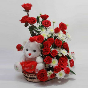teddy-in-a-flower-basket