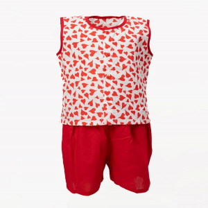 Red Cotton Nima Pant Set