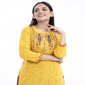 Yellow Georgette Long Kameez