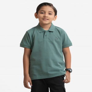 Green Pique Short Sleeve Polo