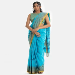 Blue Cotton Saree